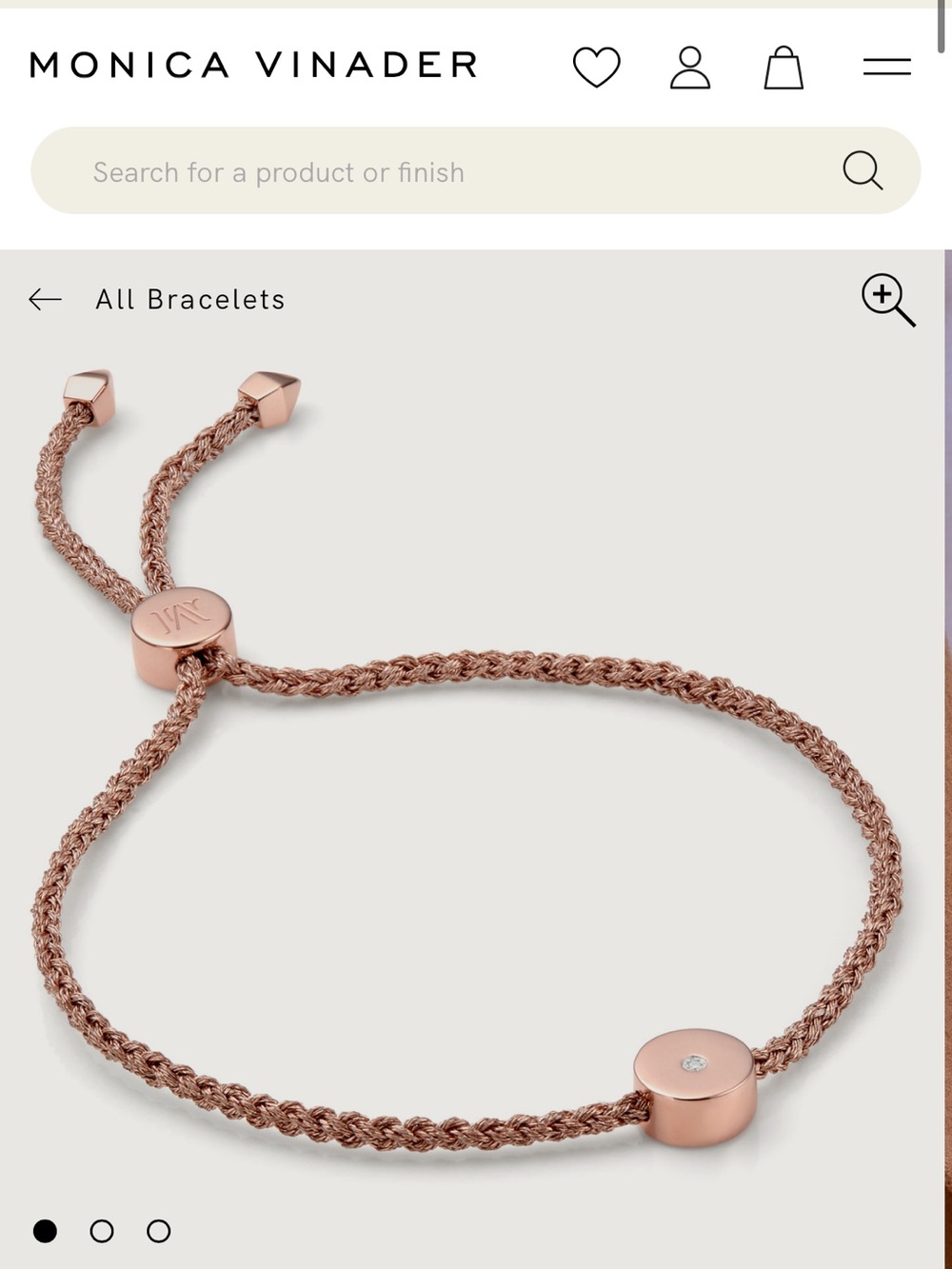 Monica Vinader sterling silver Adjustable Friendship Bracelet